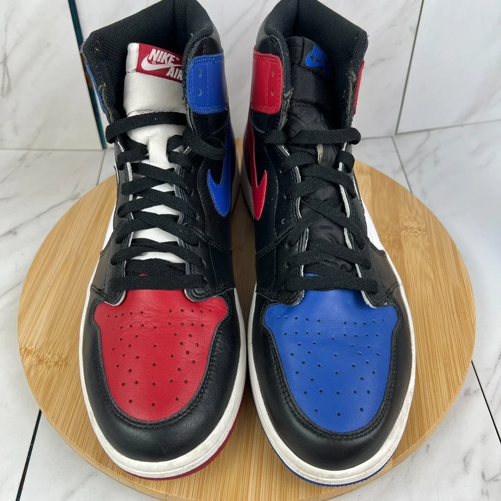 Nike Air Jordan 1 Retro High OG Top 3 Mens Size 12 Red Blue Sneakers 555088-026